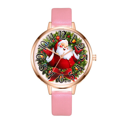 

New Year Watches men&women students watch Christmas gift High Quality Leather Santa Claus casual ladies quartz watch &Ff