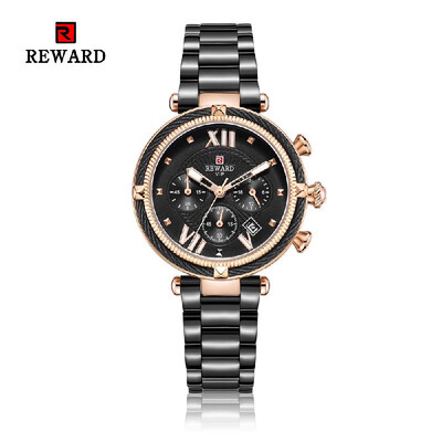 

REWARD Women Watches Feminine Waterproof Sport Quartz Watch Full Steel Chronograph Military Watch Women Girl Clock for Female