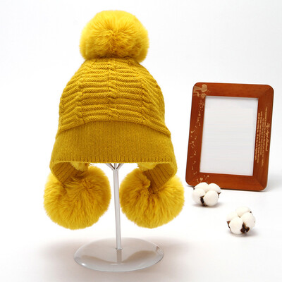 

Tailored Fashion Womens Winter Collar Plus Wild Thick knit Warm Hat