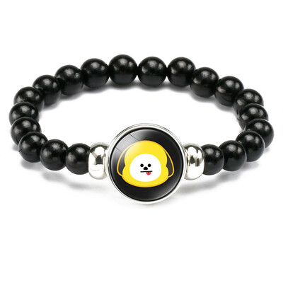 

Kpop BTS Bangtan Boys Bracelet Time Gemstone Beaded Retractable Bracelet Fashion Wristband Jewelry for Unisex