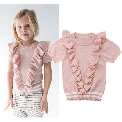 

Toddler Baby Kids Girls Short Sleeve Pullover Tops Sweater Cardigan Clothes