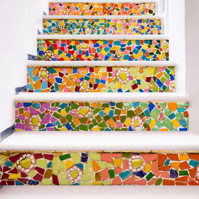 

Toponeto DIY Steps Sticker Removable Stair Sticker Home Decor Ceramic Tiles Patterns