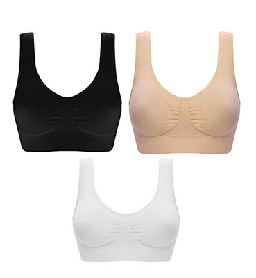 

〖Follure〗3 Pack Women Comfort Seamless Sport Bra With Removable Pads Bra Tops