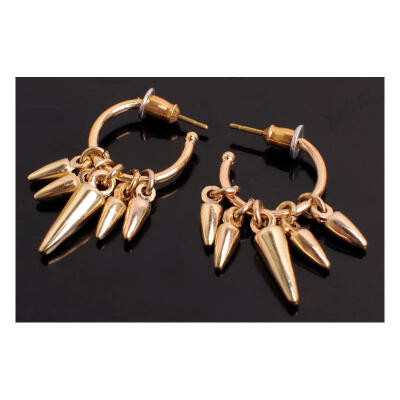 

Golden Iron Ear Studs with Cone Charms Golden 31mm Pin 08mm