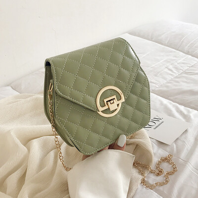

Casual temperament wild hexagonal shoulder Messenger bag female 2019 new Korean fashion simple rhombic chain bag