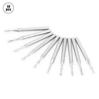 

Greensen 10pcs 2 Flute Tungsten Steel End Milling Cutter Cutting Wood End Mill