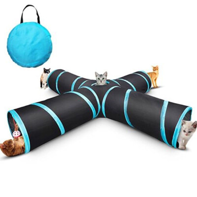 

New Cat Tunnel Design Collapsible 4-WAY Pet Toy Tunnel Toy with Crinkle