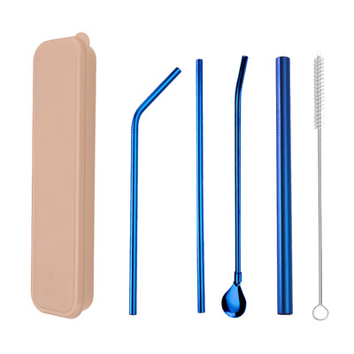 

Toponeto Long Stainless Steel Metal Drinking Straws With Cleaning Brushes Set Recycle
