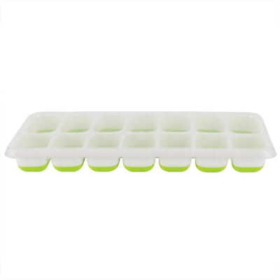 

Greensen 14 Grids Soft Silicone Square Ice Cube Tray Mold With Lid Ice Cube Maker Container