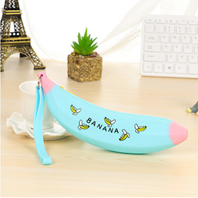 

hengwei Large capacity stationery bag cute silicone fruit stationery bag creative portable coin purse