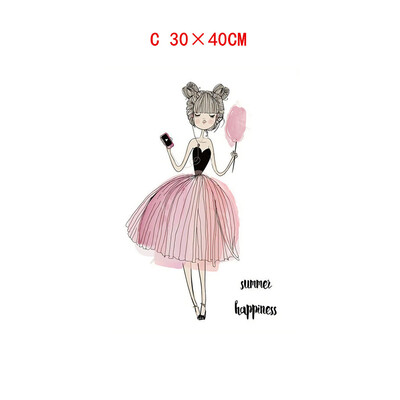 

Gobestart Girl Cute Girl Cartoon Animal Decorative Canvas Painting Childrens Room Hanging Painting