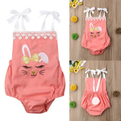 

Newborn Baby Girls Bunny Lace Backless Romper Jumpsuit Bodysuit Outfit Clothes