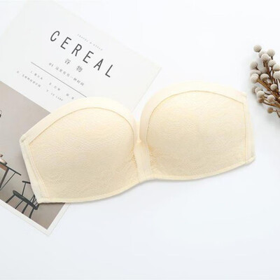 

Sexy Lace Bra Bralette For Women Female Underwear Large Size Strapless Without Steel Ring Invisible Non-slip Gathered Top Bra