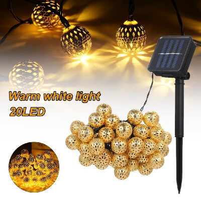 

Solar String Lights Moroccan Metal Ball Outdoor Lamp Decor Lighting