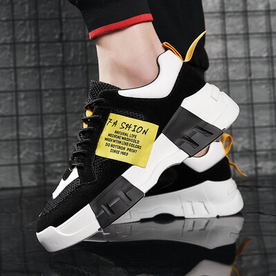 

Sports shoes men 2019 autumn new breathable mesh shoes students thick bottom increased old shoes casual running shoes