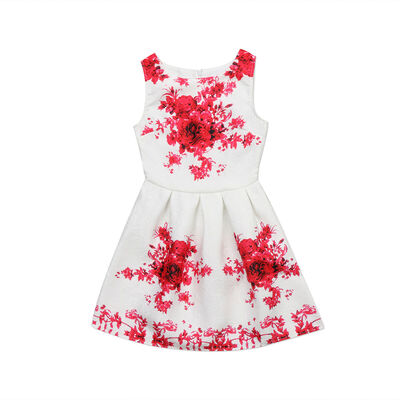 

Sleeveless Kids Girls Floral Summer Party Dress Sundress Clothes 5-12Y