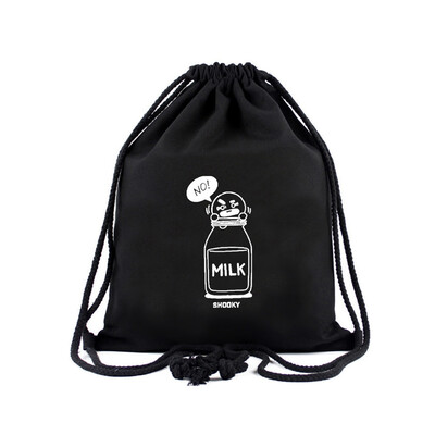 

CAR-TOBBY New Fashion Kpop BTS Top Fashion Unisex Canvas Drawstring Beam Port Backpack Shopping Bag Travel Bag