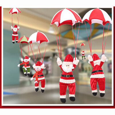 

Tailored 4PC Santa Claus Snowman In Parachute Christmas Tree Hanging Ornament Decoration