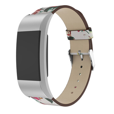

〖Follure〗Printing Leather Strap Replacement Watch Band For Fitbit Charge 2