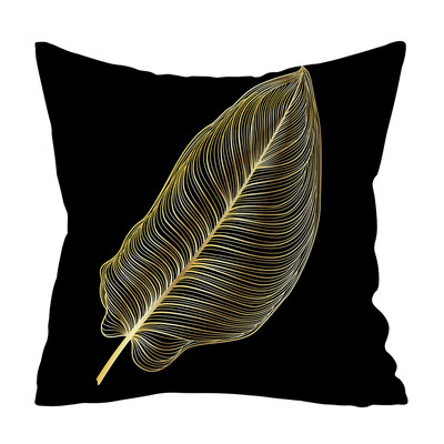 

〖Follure〗Gold Plant Printed Polyester Pillow Case Cover Sofa Cushion Cover Home Decor A