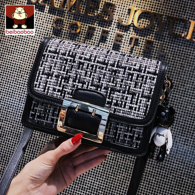 

Womens bag2019 new style Korean fashion check single-shoulder bag simple belt diagonal&small square bag
