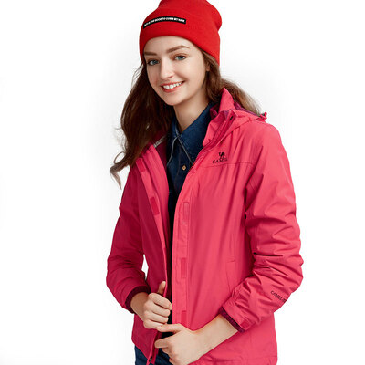 

Camel outdoor CAMEL Jackets men&women three-in-one two-piece waterproof windproof mountaineering clothing female A8W131155 coral red M