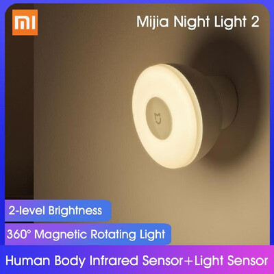 

3 PcsLot Xiaomi Mijia Night Light 2 Night Lamp 2 Infrared Body Sensor And Light Sensor 360 Degree Rotation Magnetic 2 Level Brigh