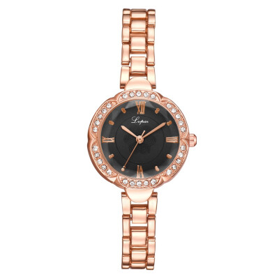 

Korean version of the retro ladies watch fashion Roman scale time watch diamond-encrusted dial exquisite high-grade quartz watch