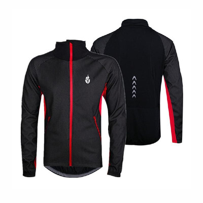

WOLFBIKE Men Fleece Thermal Winter Cycling Jacket Windproof Bike Bicycle Wind Coat Clothing Casual Long Sleeve Jersey Waterproof R
