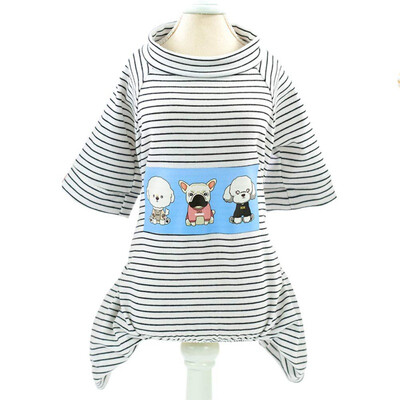 

Soft Cotton Dog Pajamas Striped Small Dogs Jumpsuit Puppy Cats Coat