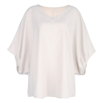 

Womens Summer Casual Tops V-Neck T-Shirt Solid Color Loose Breathable Shirts