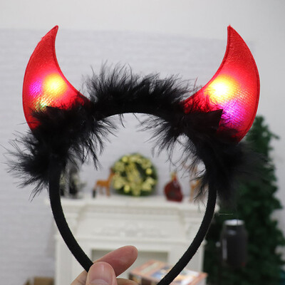 

Siaonvr Cute LED Light Up Bow Headband Luminous Glow Hairpin Halloween Party Hairwear
