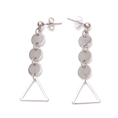 

Fashion Metal Triangular Shaped Gold Color Round Earrings For Women Girls Jewelry