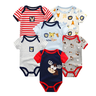 

Kiddiezoom 6PCS Baby Girls Clothes Bodysuits Cotton 0-12M Sleepwear For Babies Baby Boys Clothes Rompers Jumpsuit Infant Newborn