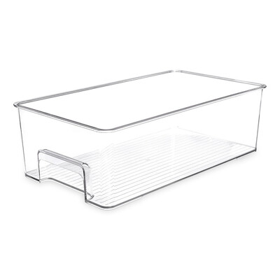 

Refrigerator Storage Box Rectangle Fridge Bin Kitchen Cabinet Organization for Egg Fruit Meat