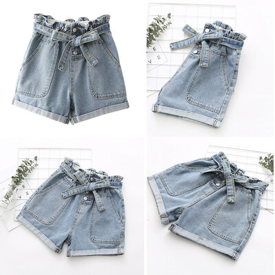 

〖Follure〗Women Bow Butto Big Pocket Loose Denim Casual Small Cotton Short Pants