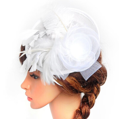 

Women Chic Fascinator Hat Cocktail Wedding Party Church Headpiece Headband