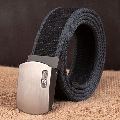 

Canvas Men belt high quality Alloy Automatic buckle belt youth Men&Women outdoor casual cowboy pants belt 110-140cm