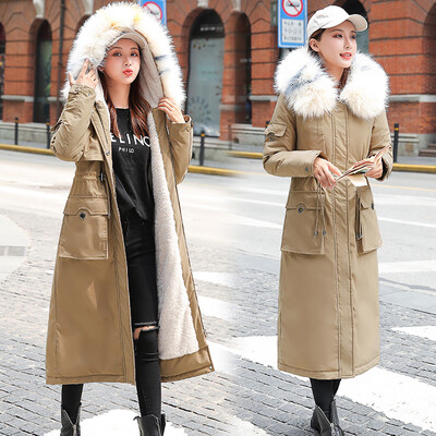 

Roseonmyhand Women Outerwear Faux Hooded Button Coat Long Solid Jackets Pocket Coats