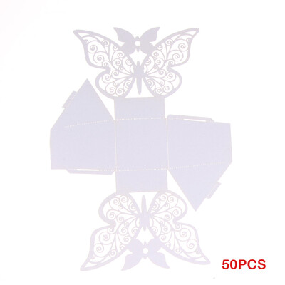 

50PCS Butterfly Paper-cut Wedding Candy Boxes Party Favors Sugar