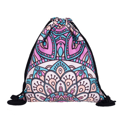 

Drawstring Bags Girls School Backpack Mandala Abstract Printed Ladies Travel Storage Bag Beach Pouch Backpacks For Women