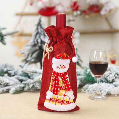 

Toponeto Merry Christmas Santa Wine Bottle Bag Cover Xmas Festival Party Table Decor Gift