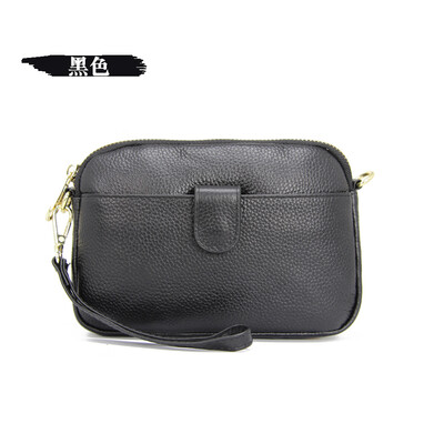 

First layer cowhide 2019 new ladies leather Europe&America shell wallet clutch bag lychee pattern shoulder Messenger bag