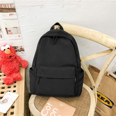 

Schoolbag female college students shoulder bag Korean high school canvas ancient feeling girl contracted ins wind bf campus backpa