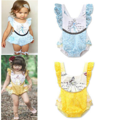 

Toddler Baby Girls Beauty&the Beast Romper Bodysuit Jumpsuit Outfts Sunsuit