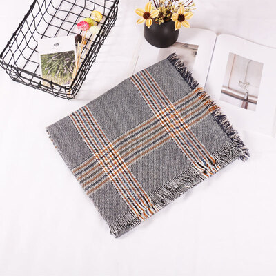 

Yang Mi with the fall&winter new imitation cashmere plaid scarf female Korean version of the air conditioning room shawl warm thick scarf
