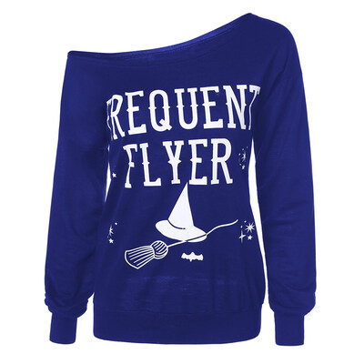 

Letter Skew Neck Sweatshirt
