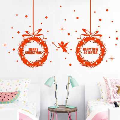 

〖Follure〗Happy New Year 2018 Merry Christmas Wall Sticker Home Shop Windows Decals Decor