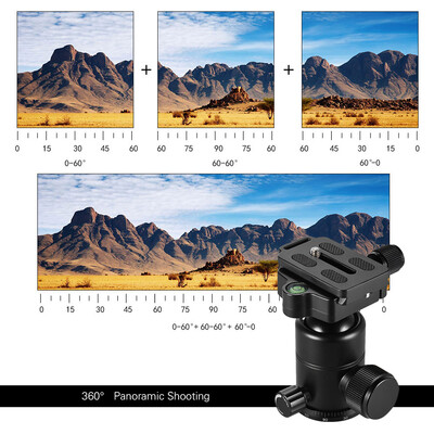 

Andoer AD-10 Aluminum Alloy Ball Head Camera Tripod Head with Quick Release Plate 14" Screw 38" Screw Hole Max Load Capacity 3k