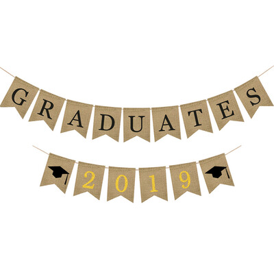 

Gobestart Graduation Bunting Banner CONGRATS GRAD Graduation Party Decor Banner Pull Flag